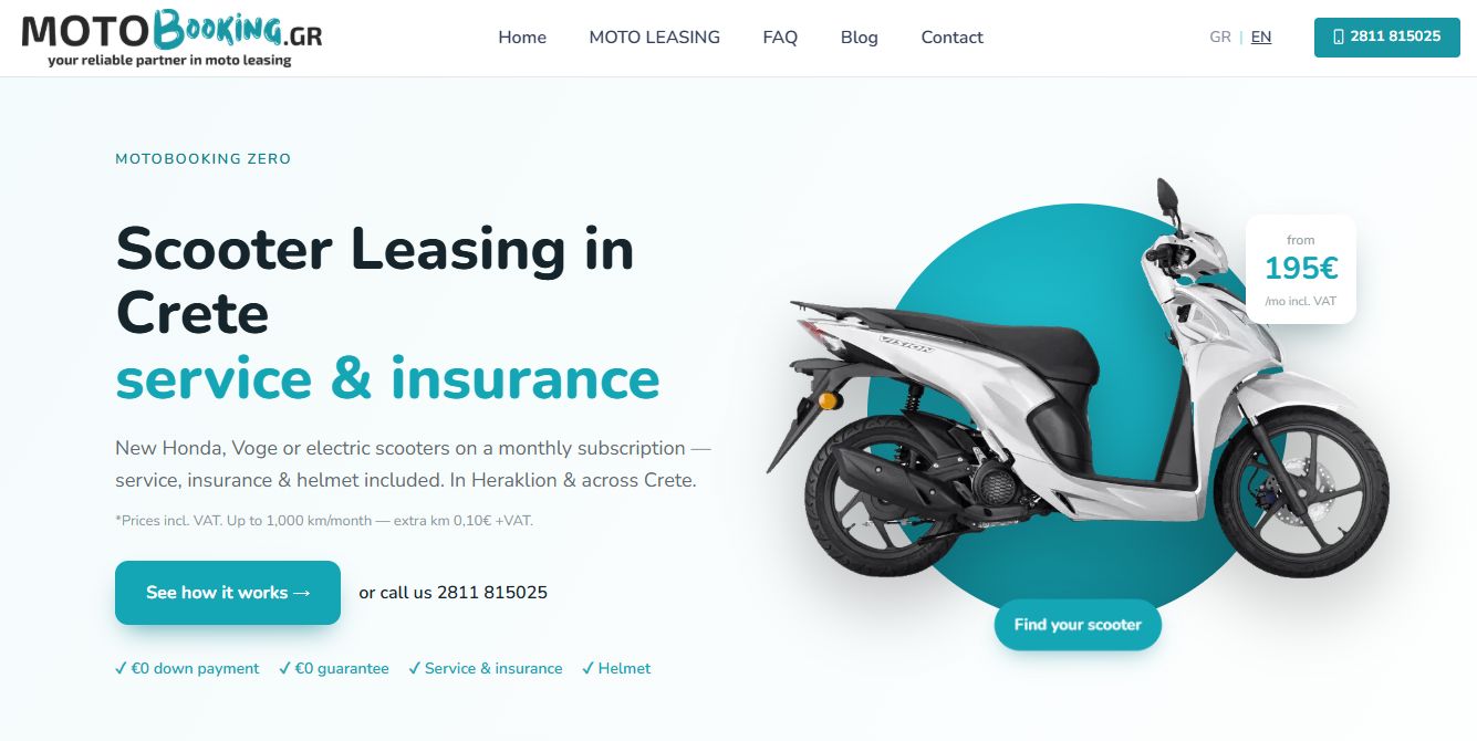 Actual English MotoBooking website · October 2026